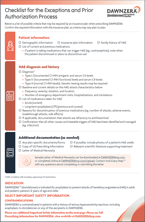 A preview of the Access Overview Checklist