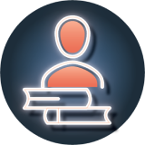 Person with books icon